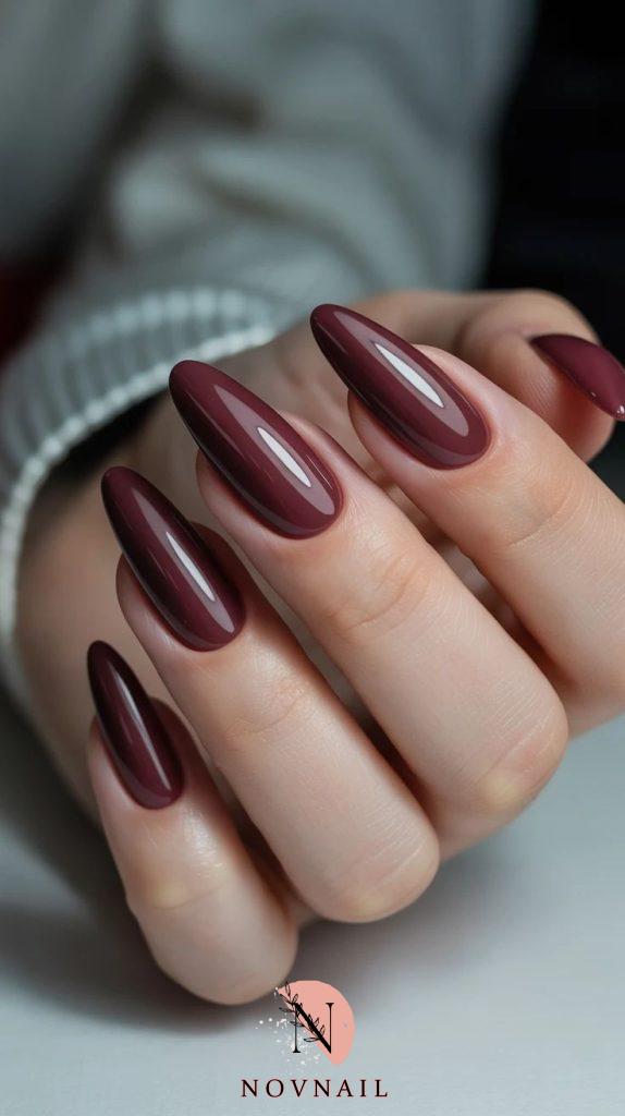 لاک زرشکی - مدل ناخن پوست تیره