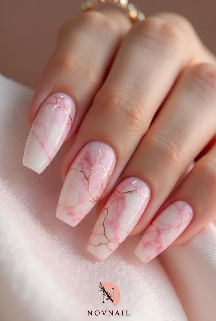 مرمری صورتی طلایی